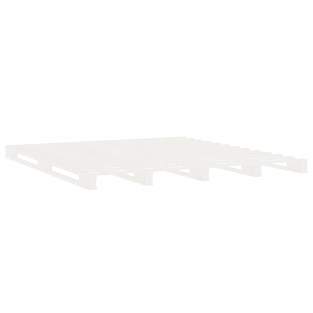 sengeramme uden madras 200x200 cm massivt fyrretræ hvid
