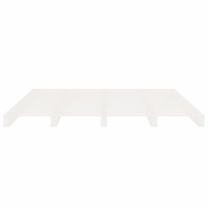 sengeramme uden madras 200x200 cm massivt fyrretræ hvid