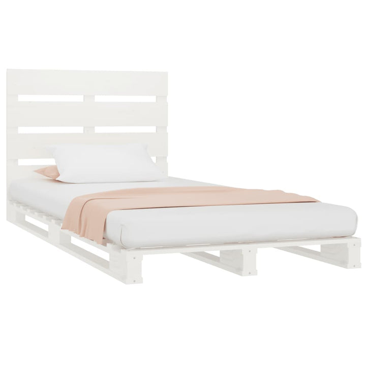 sengeramme uden madras 75x190 cm massivt fyrretræ hvid