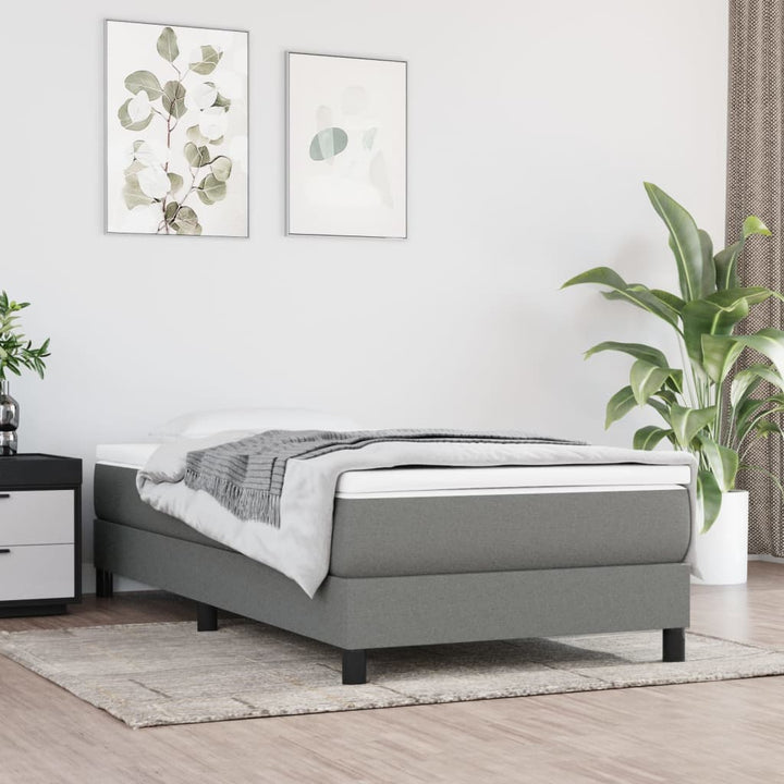 springmadras med pocketfjedre medium 80x200x20 cm stof mørkegrå