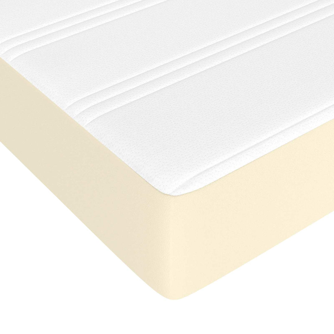 springmadras med pocketfjedre medium 80x200x20 cm kunstlæder creme