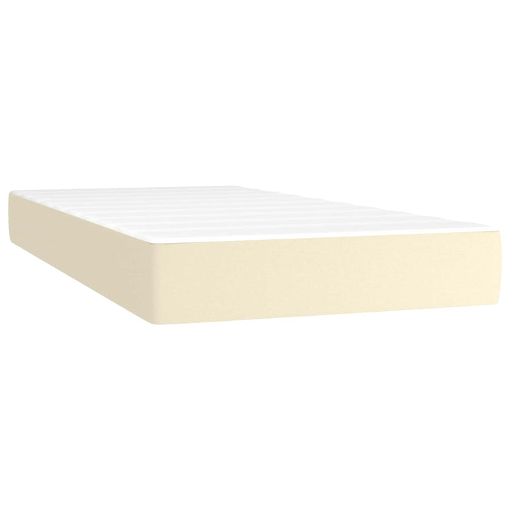 springmadras med pocketfjedre medium 80x200x20 cm kunstlæder creme