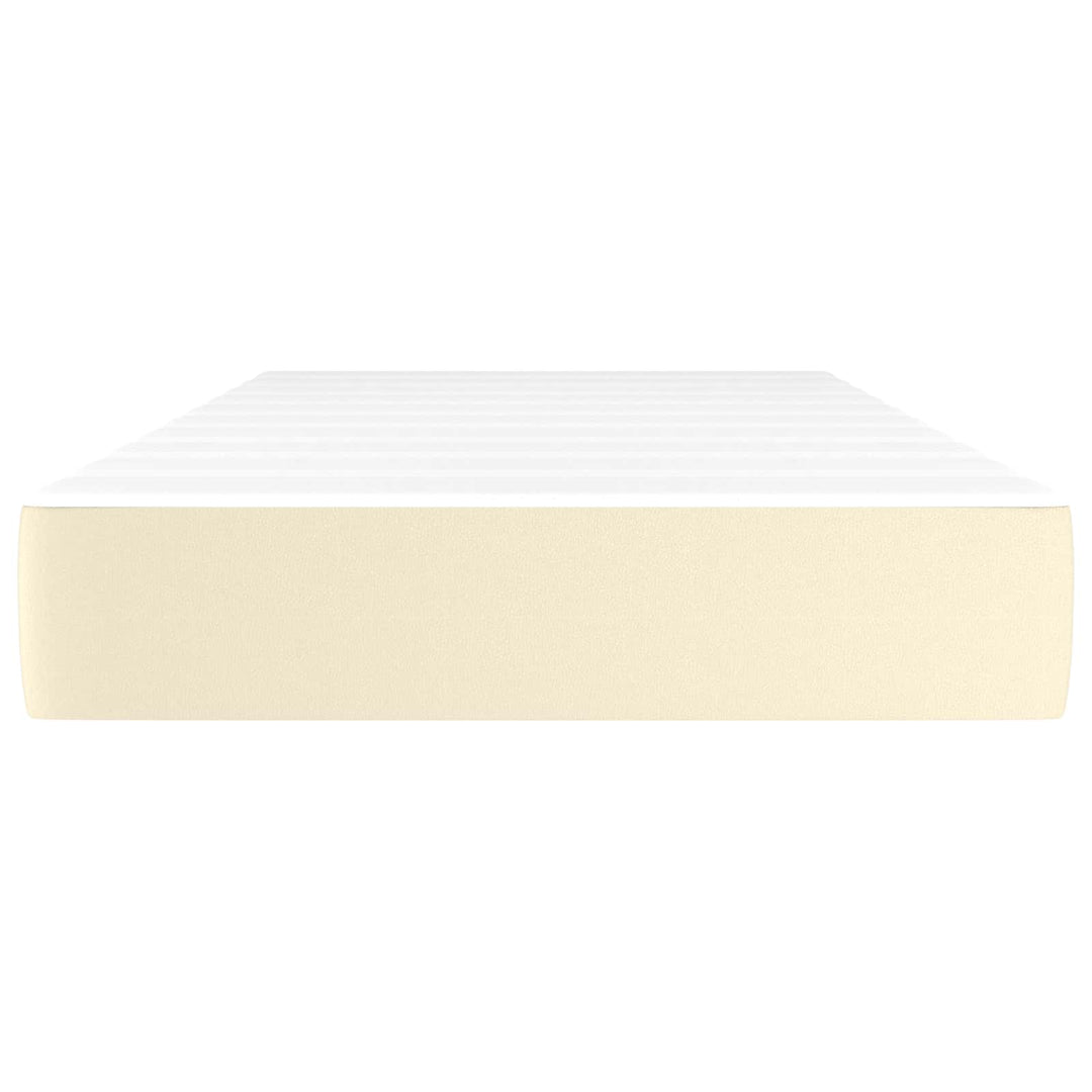springmadras med pocketfjedre medium 80x200x20 cm kunstlæder creme
