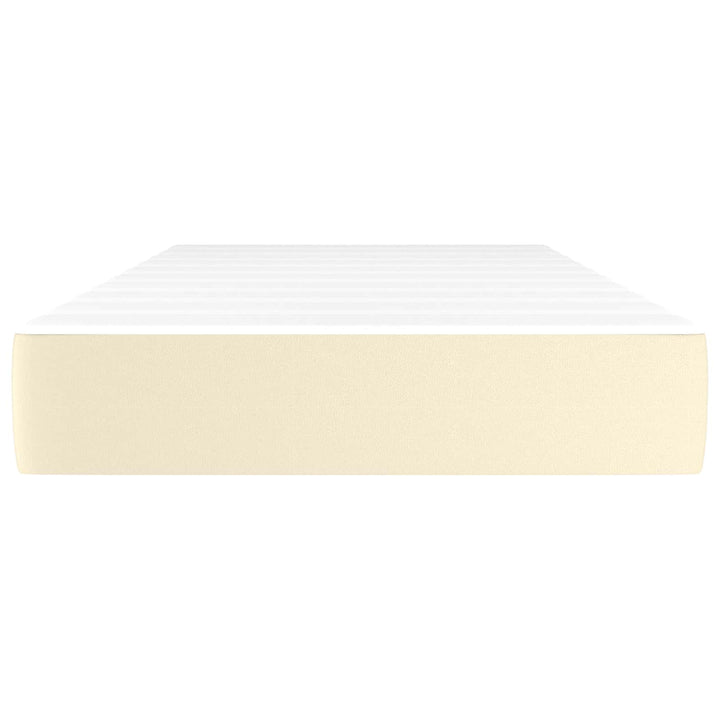 springmadras med pocketfjedre medium 80x200x20 cm kunstlæder creme