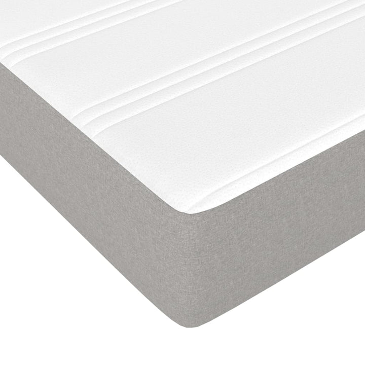 springmadras med pocketfjedre medium 90x190x20 cm stof lysegrå