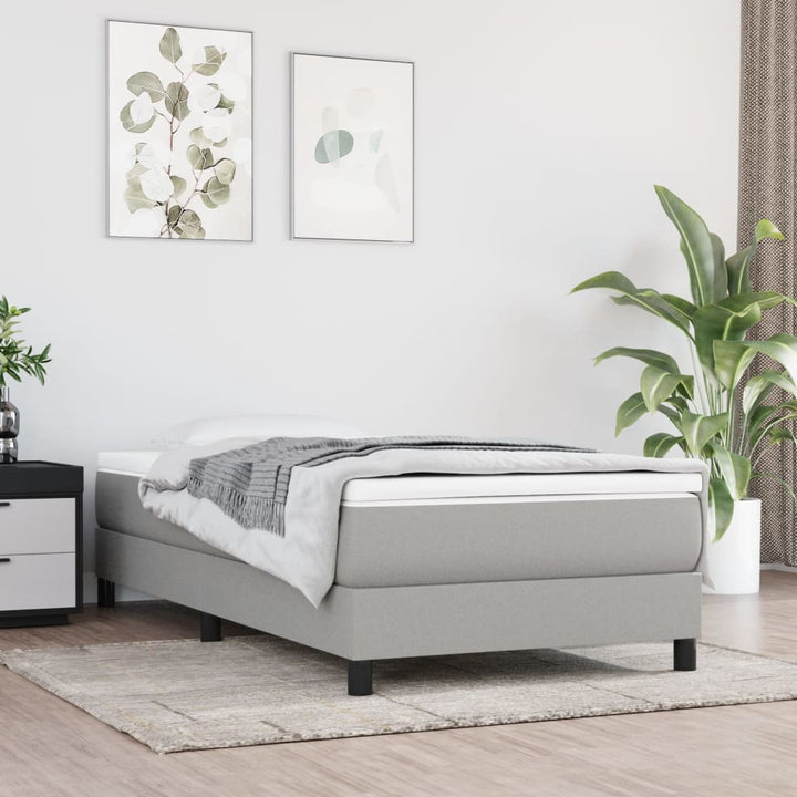 springmadras med pocketfjedre medium 90x190x20 cm stof lysegrå