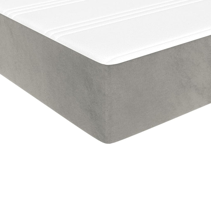 springmadras med pocketfjedre medium 90x190x20 cm fløjl lysegrå
