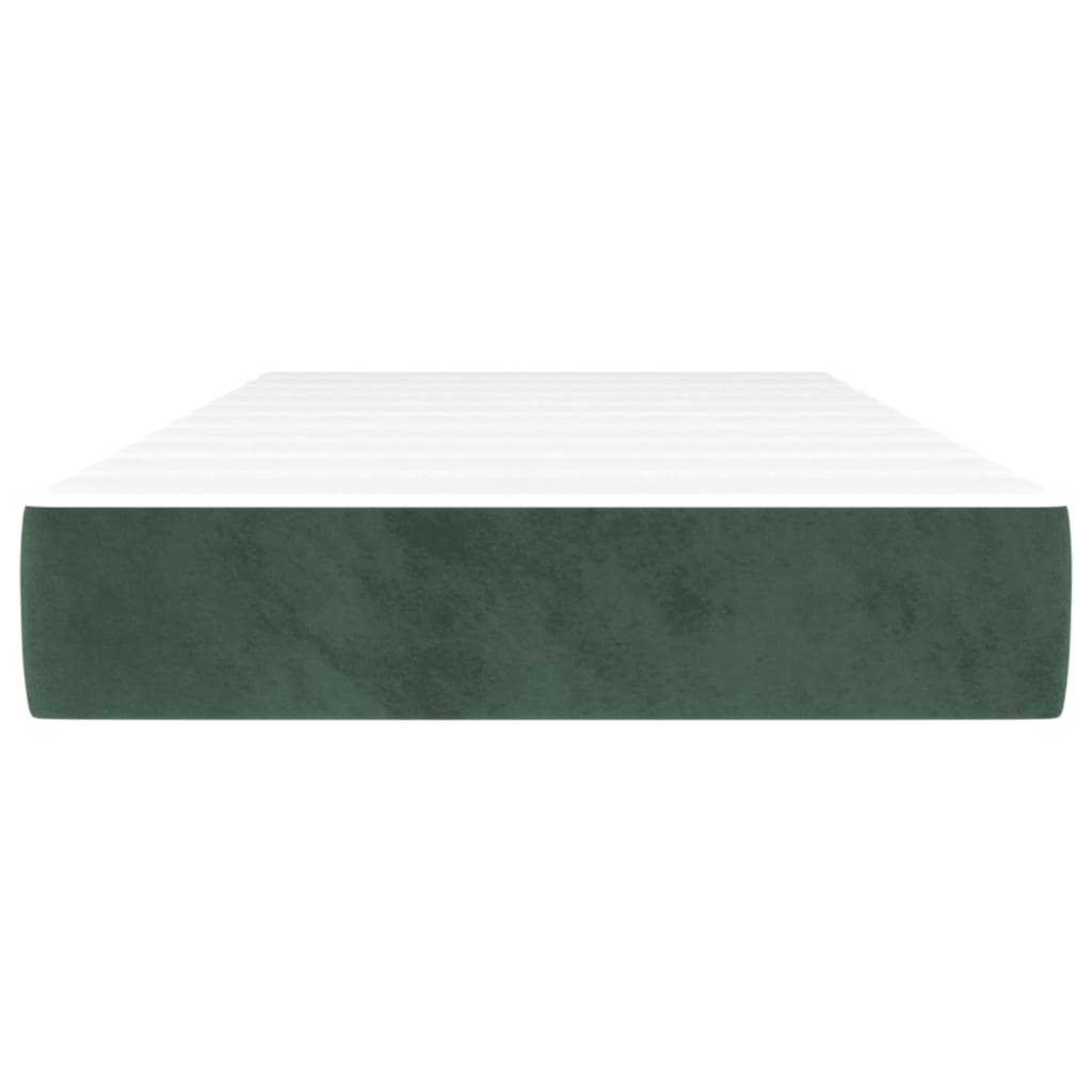 springmadras med pocketfjedre medium 90x190x20 cm fløjl mørkegrøn