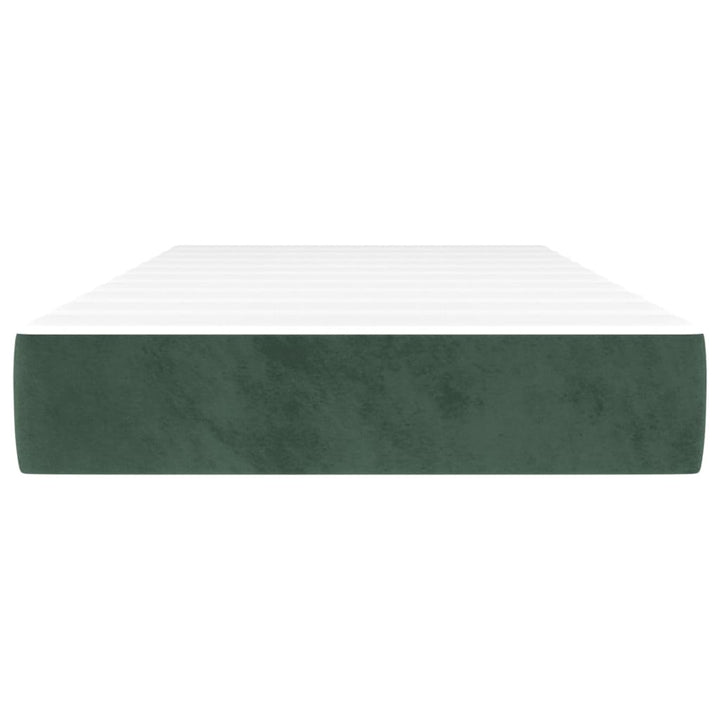 springmadras med pocketfjedre medium 90x190x20 cm fløjl mørkegrøn