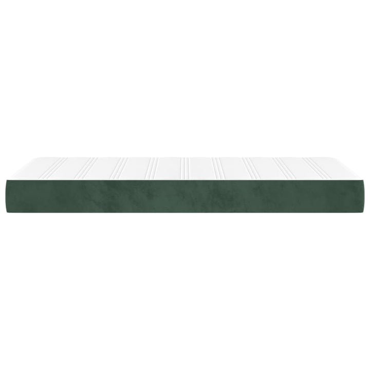 springmadras med pocketfjedre medium 90x190x20 cm fløjl mørkegrøn