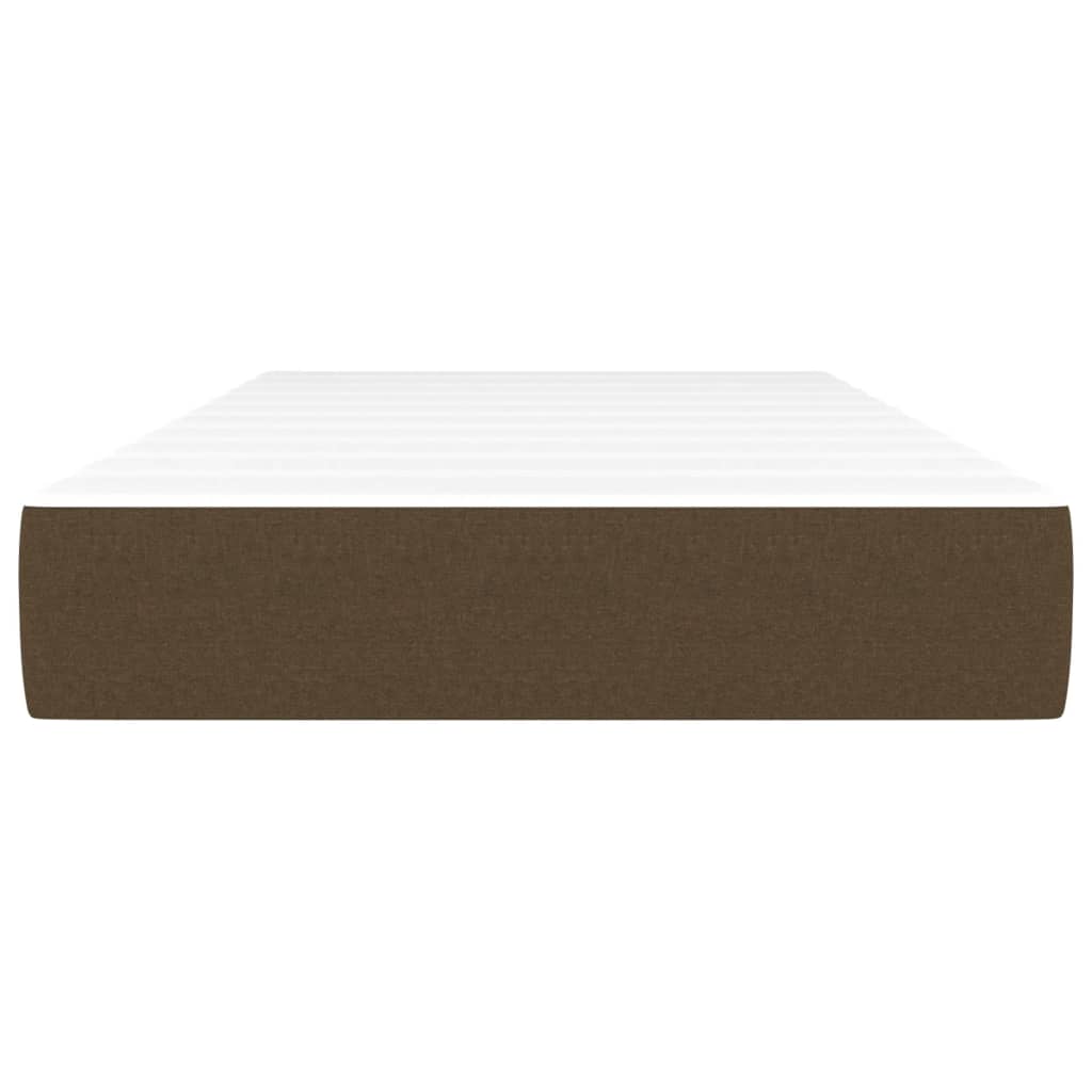 springmadras med pocketfjedre medium 90x200x20 cm stof mørkebrun