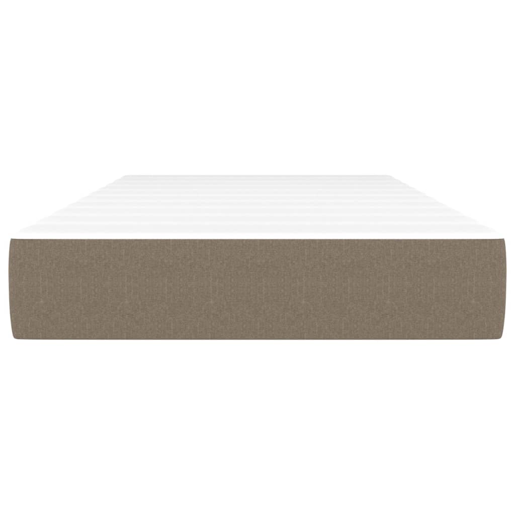 springmadras med pocketfjedre medium 90x200x20 cm stof gråbrun