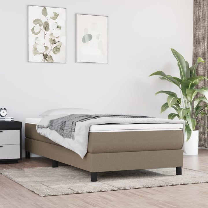 springmadras med pocketfjedre medium 90x200x20 cm stof gråbrun