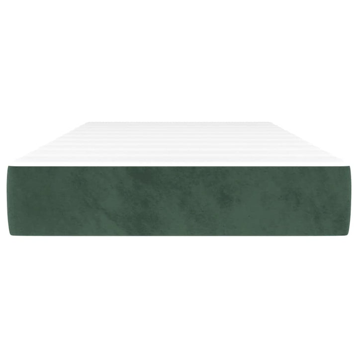 springmadras med pocketfjedre medium 90x200x20 cm fløjl mørkegrøn