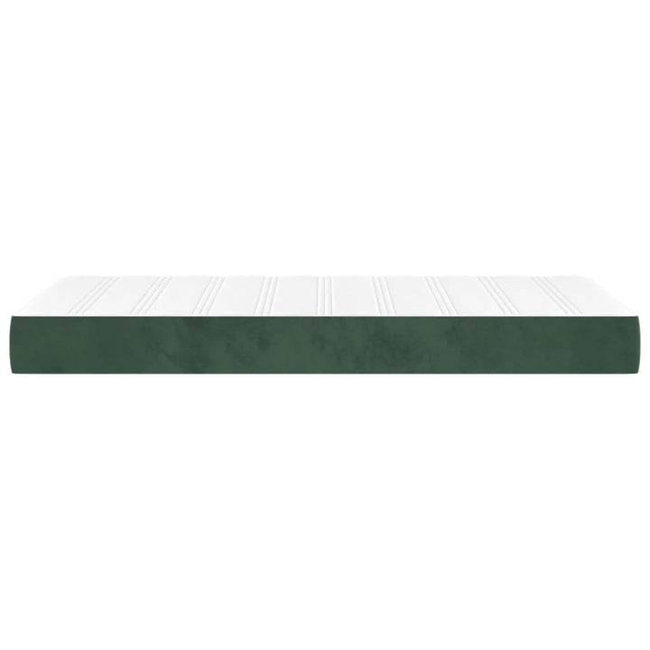 springmadras med pocketfjedre medium 90x200x20 cm fløjl mørkegrøn