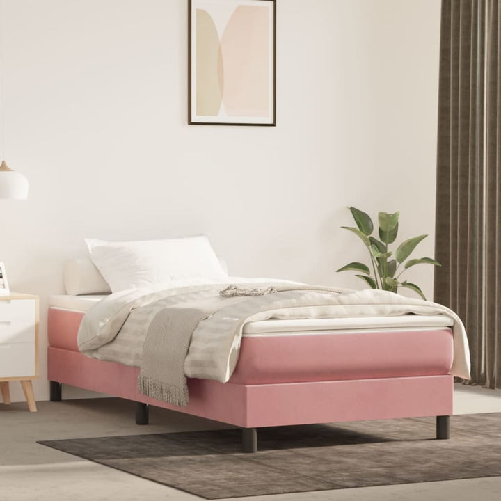 springmadras med pocketfjedre medium 90x200x20 cm fløjl pink