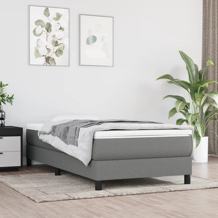 springmadras med pocketfjedre medium 100x200x20 cm stof mørkegrå