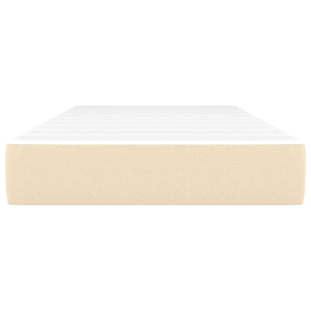 springmadras med pocketfjedre medium 100x200x20 cm stof cremefarvet