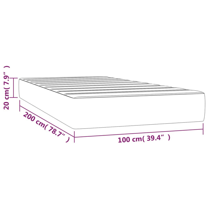 springmadras med pocketfjedre medium 100x200x20 cm stof cremefarvet