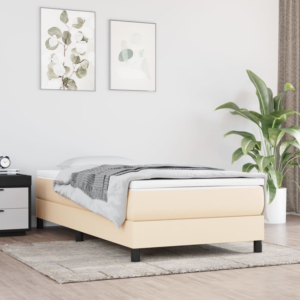 springmadras med pocketfjedre medium 100x200x20 cm stof cremefarvet