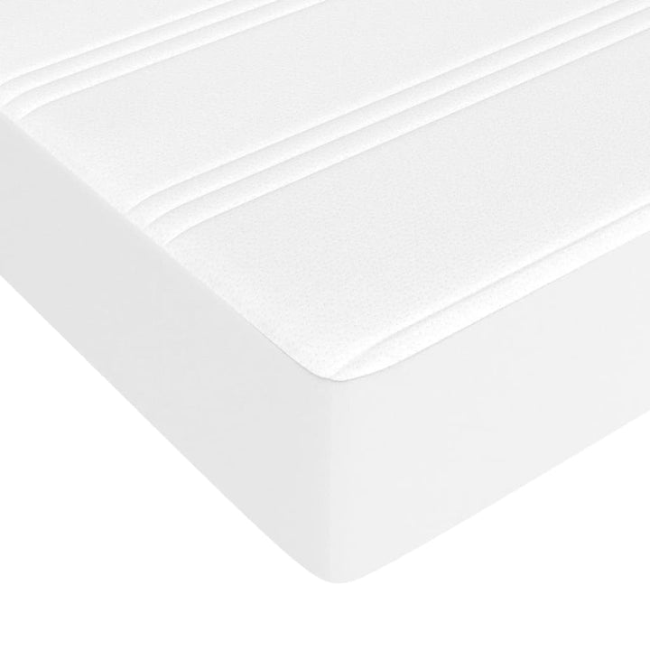 springmadras med pocketfjedre medium 100x200x20 cm kunstlæder hvid