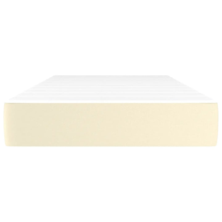 springmadras med pocketfjedre medium 100x200x20 cm kunstlæder creme