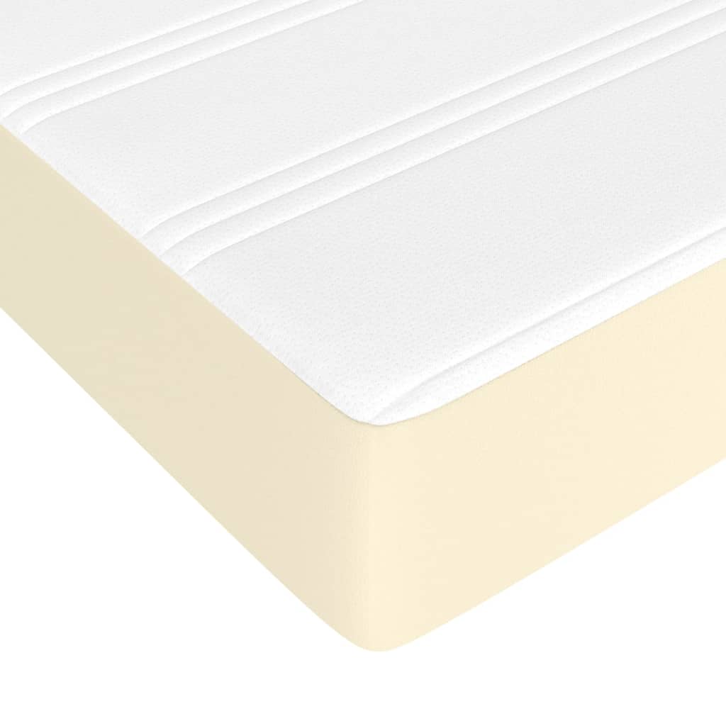 springmadras med pocketfjedre medium 100x200x20 cm kunstlæder creme