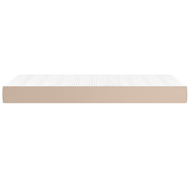 springmadras + pocketfjedre medium 100x200x20 cm kunstlæder cappuccino