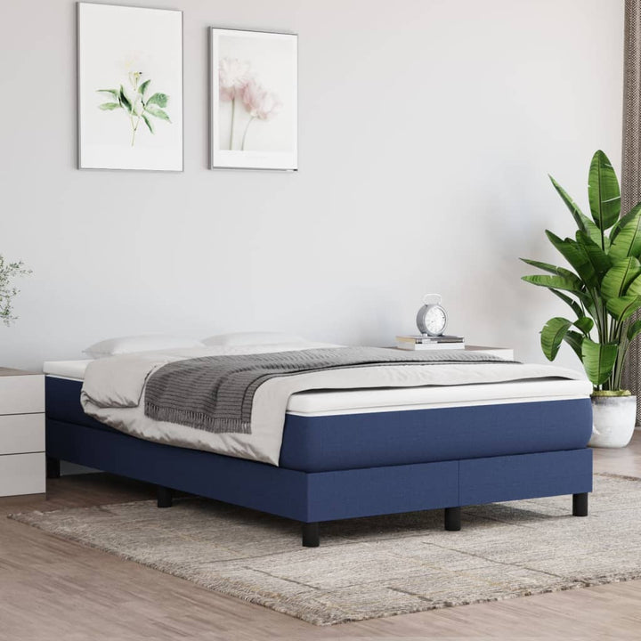 springmadras med pocketfjedre medium 120x200x20 cm stof blå