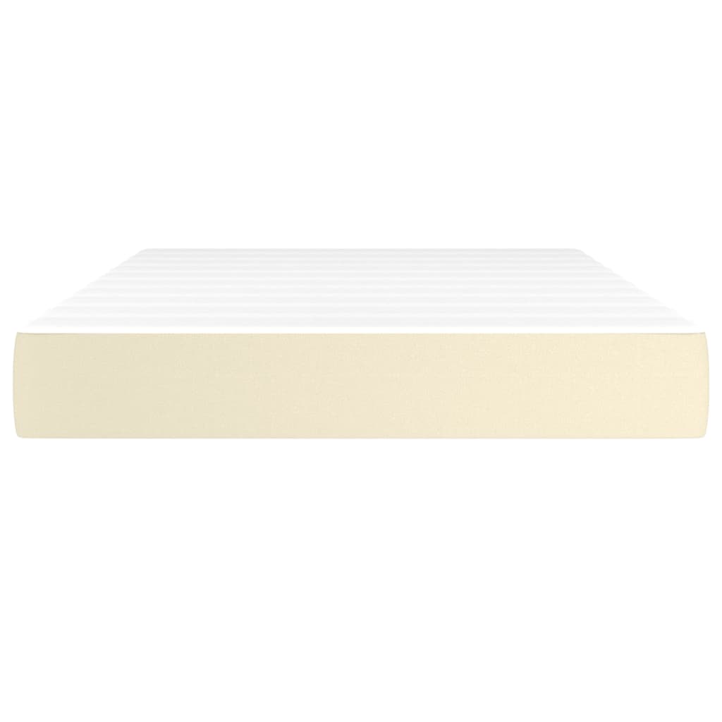 springmadras med pocketfjedre medium 120x200x20 cm kunstlæder creme