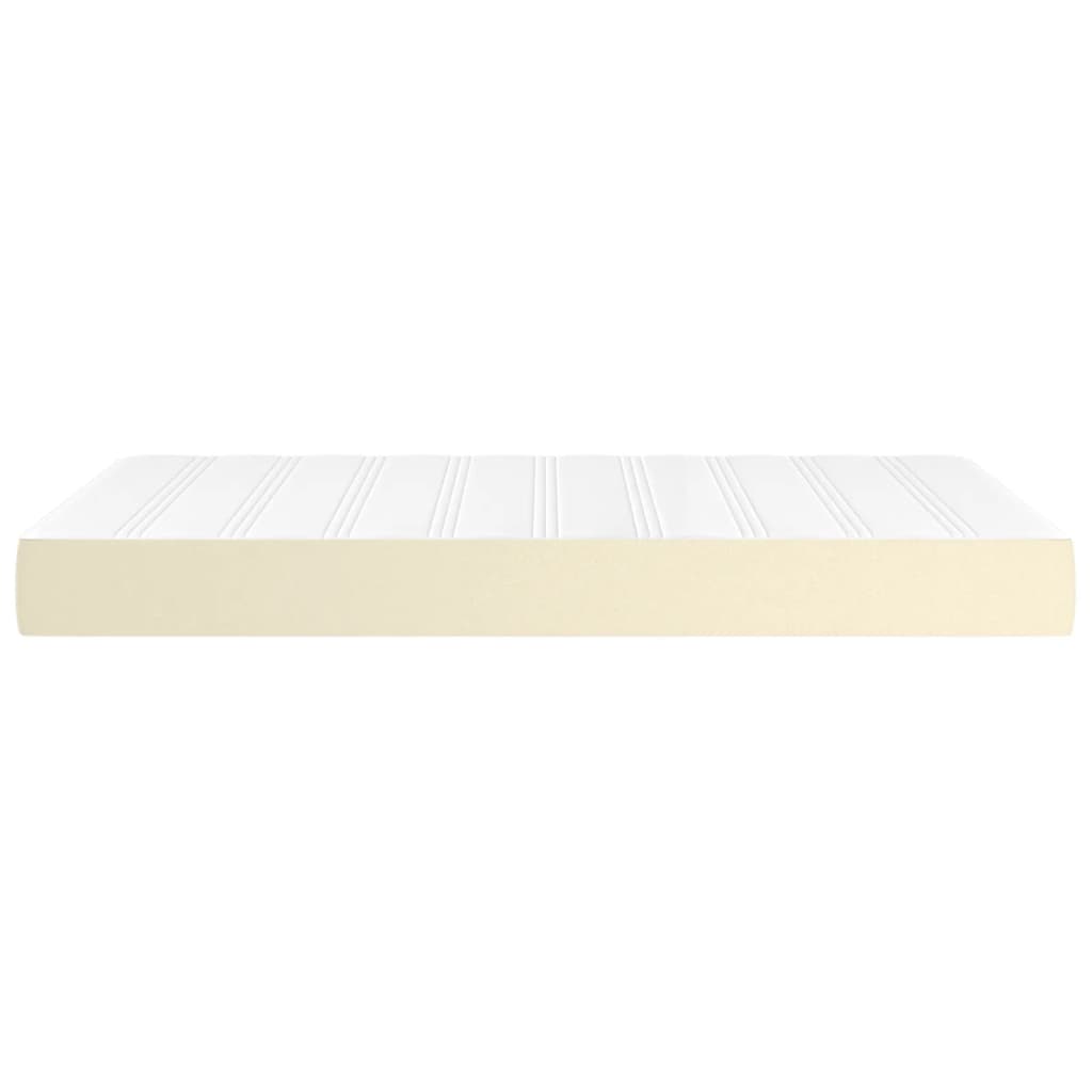 springmadras med pocketfjedre medium 120x200x20 cm kunstlæder creme