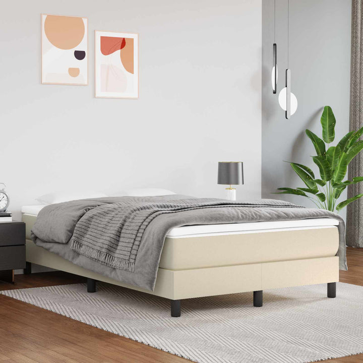 springmadras med pocketfjedre medium 120x200x20 cm kunstlæder creme