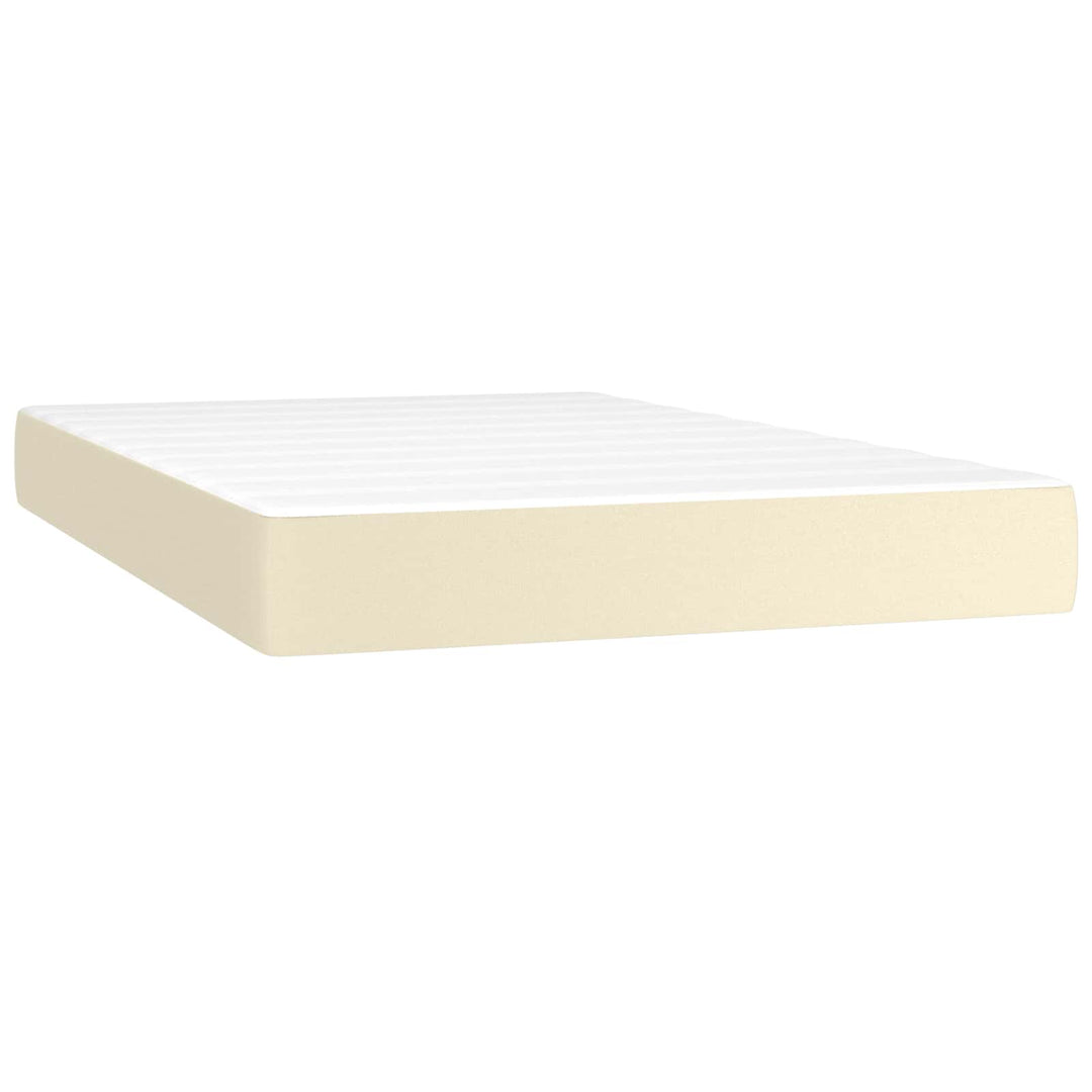 springmadras med pocketfjedre medium 120x200x20 cm kunstlæder creme