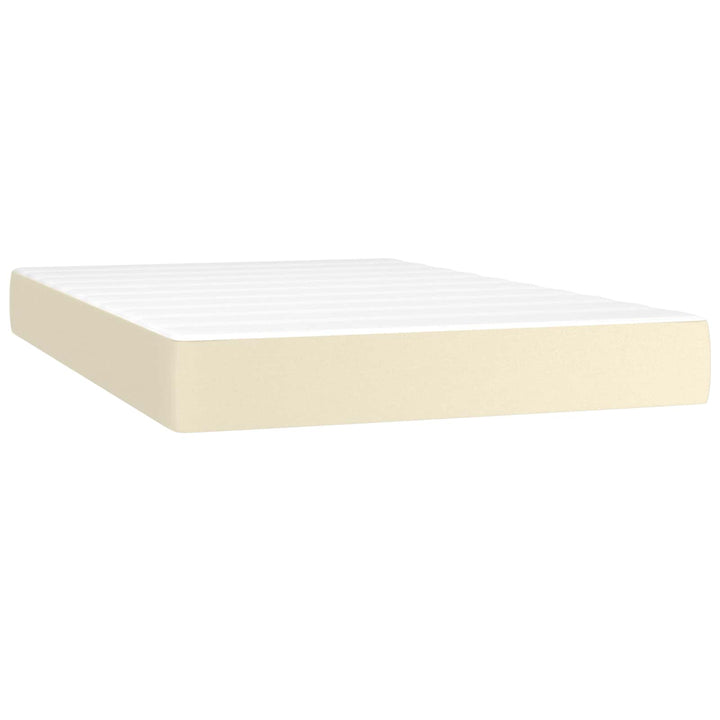 springmadras med pocketfjedre medium 120x200x20 cm kunstlæder creme