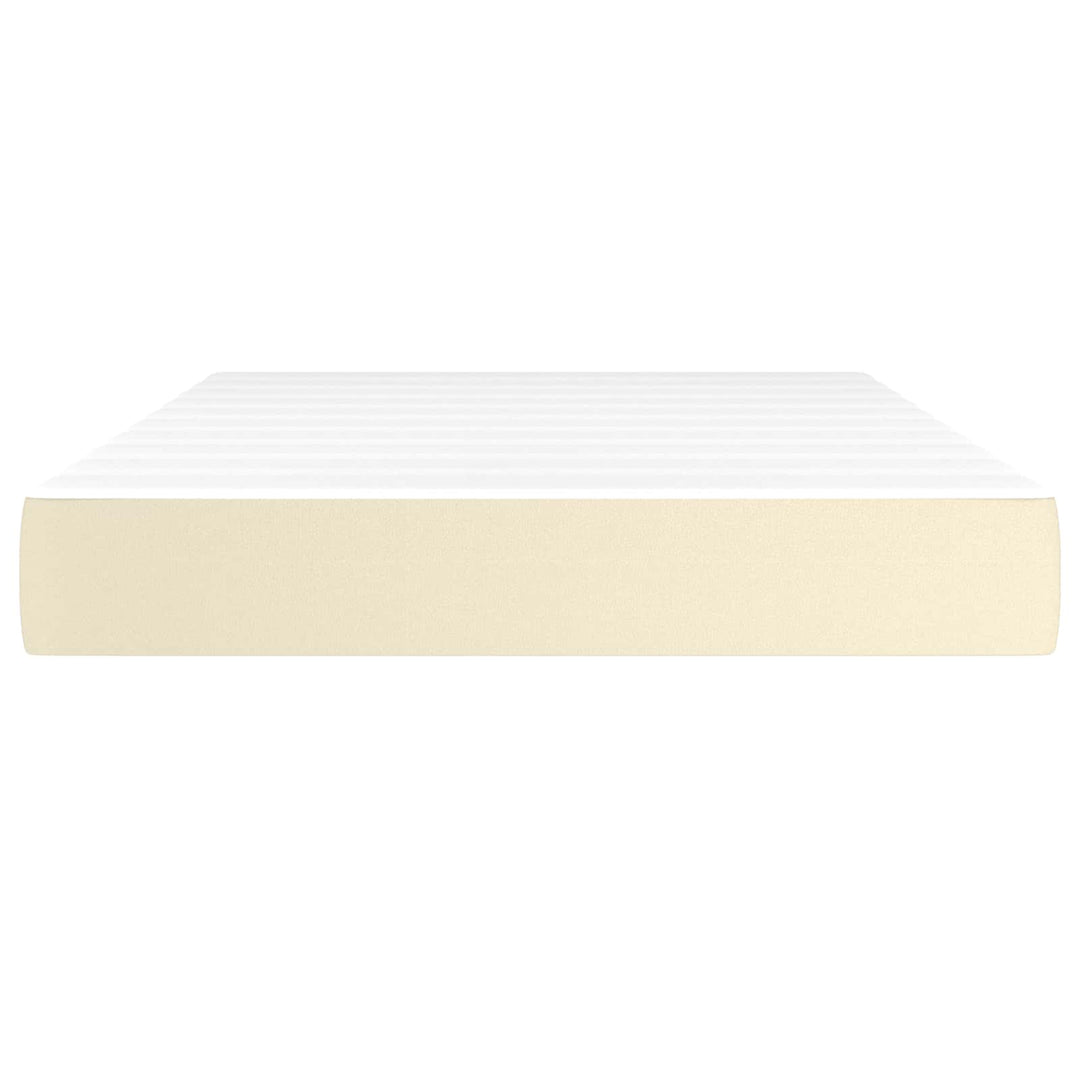 springmadras med pocketfjedre medium 120x200x20 cm kunstlæder creme