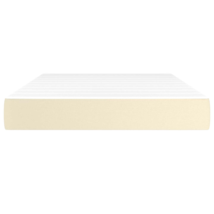 springmadras med pocketfjedre medium 120x200x20 cm kunstlæder creme