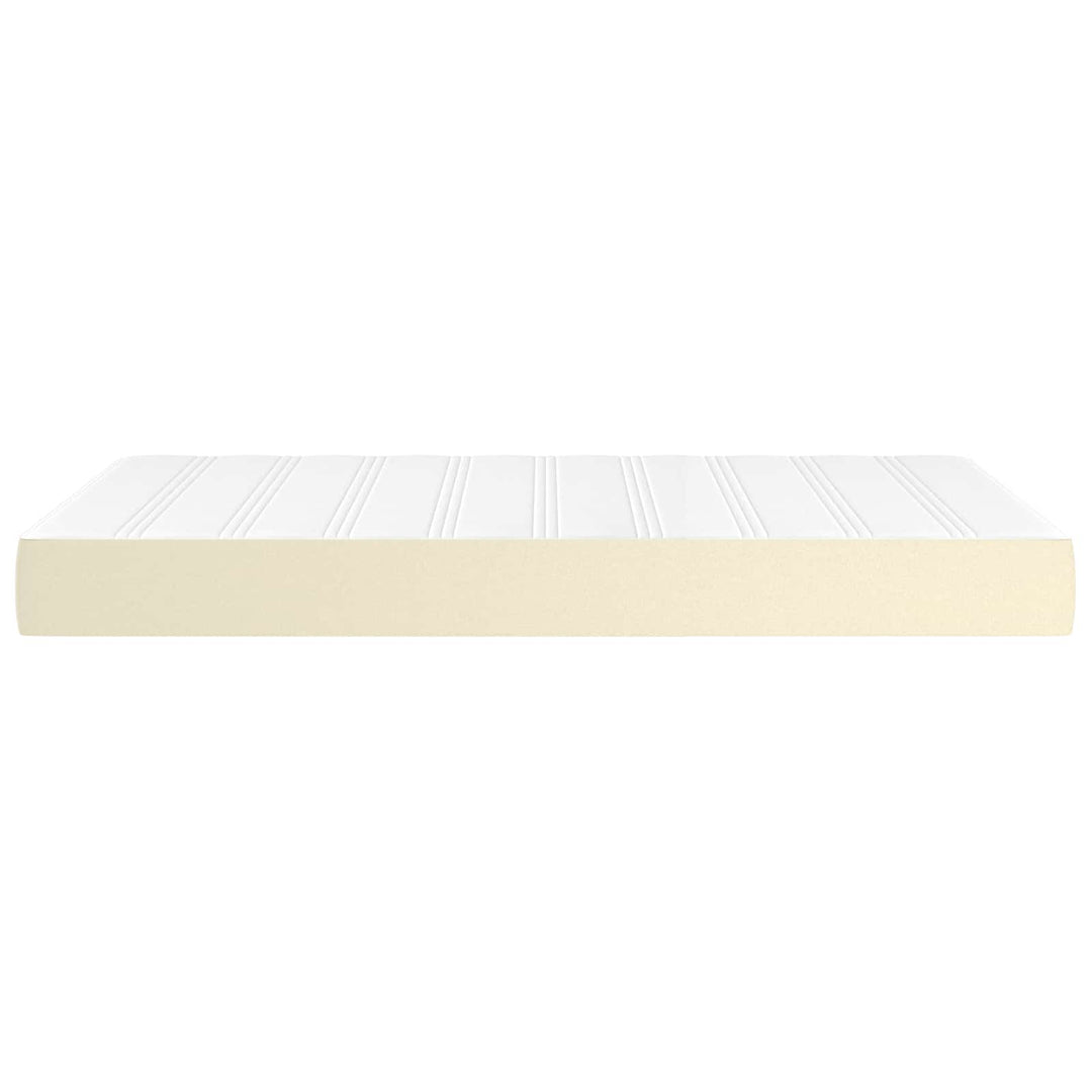 springmadras med pocketfjedre medium 120x200x20 cm kunstlæder creme