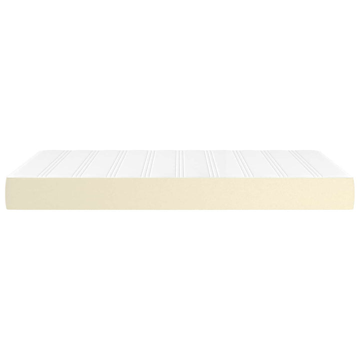 springmadras med pocketfjedre medium 120x200x20 cm kunstlæder creme