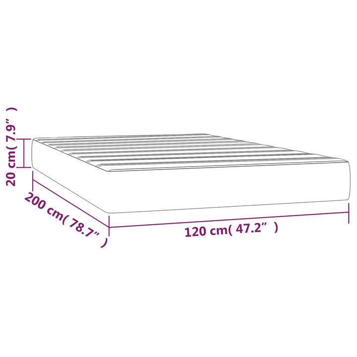 springmadras med pocketfjedre medium 120x200x20 cm kunstlæder creme