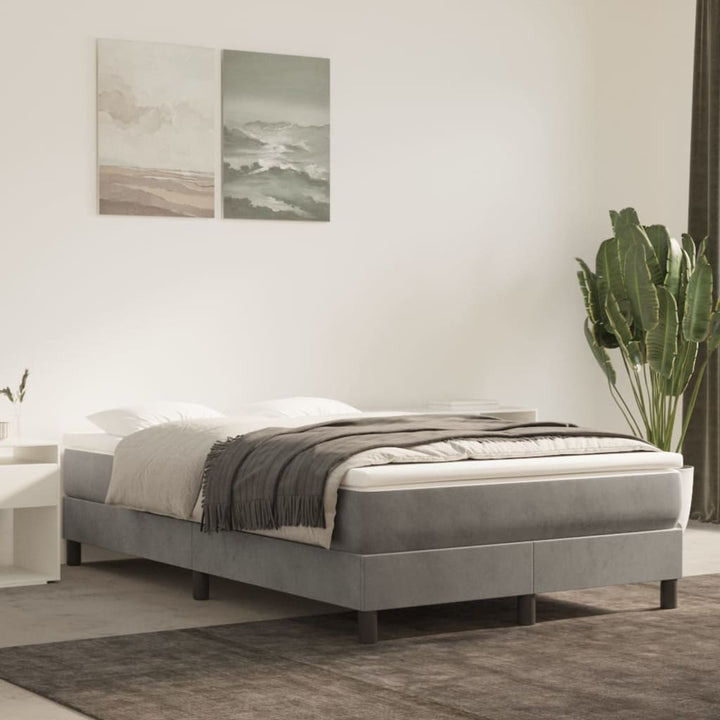 springmadras med pocketfjedre medium 120x200x20 cm fløjl lysegrå