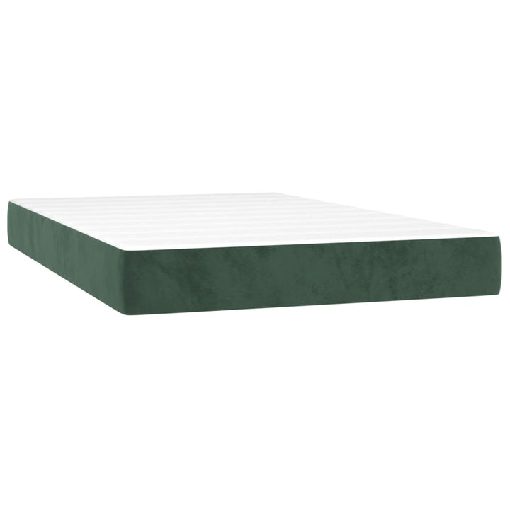 springmadras med pocketfjedre medium 120x200x20 cm fløjl mørkegrøn