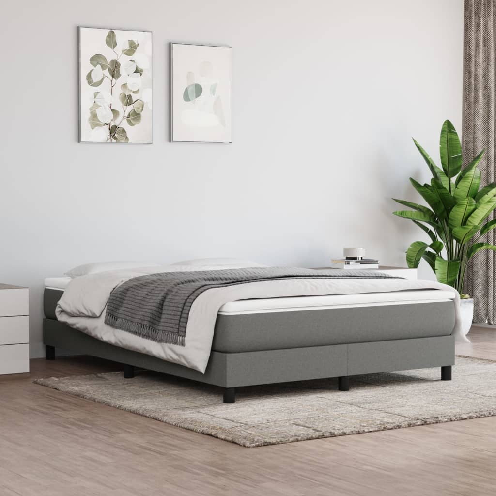 springmadras med pocketfjedre medium 140x190x20 cm stof mørkegrå