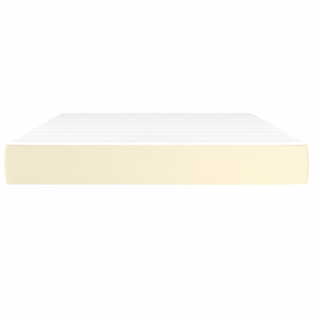 springmadras med pocketfjedre medium 140x190x20 cm kunstlæder creme