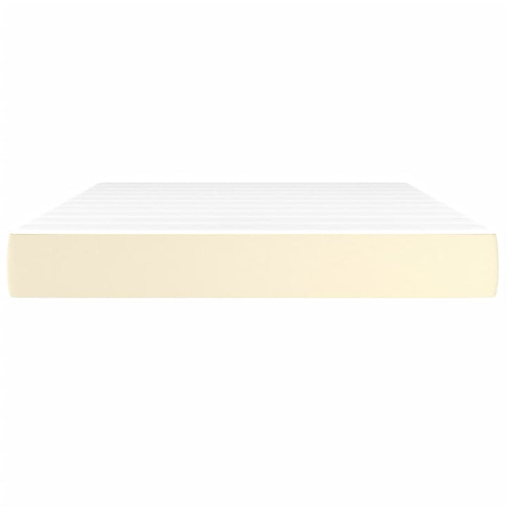 springmadras med pocketfjedre medium 140x190x20 cm kunstlæder creme