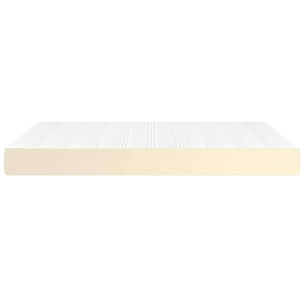 springmadras med pocketfjedre medium 140x190x20 cm kunstlæder creme