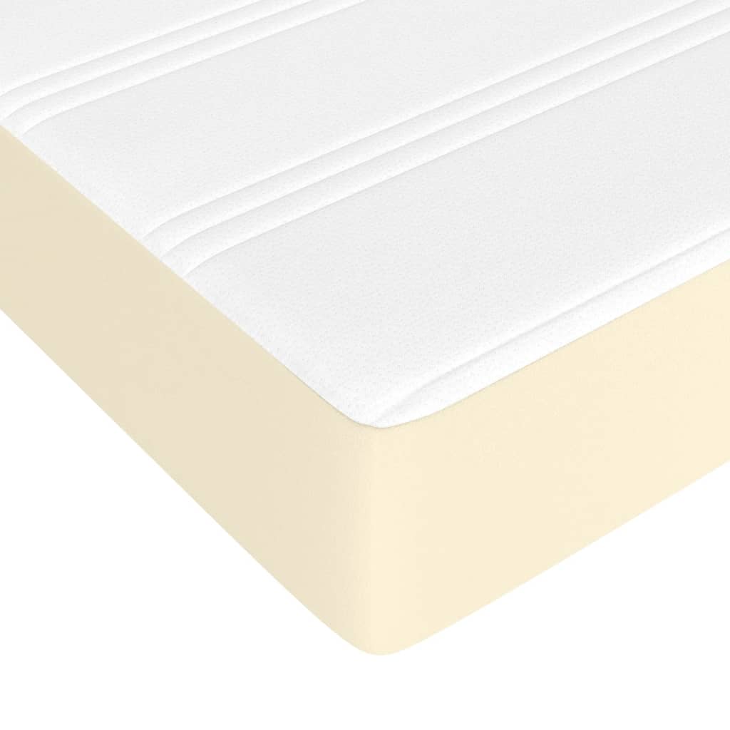 springmadras med pocketfjedre medium 140x190x20 cm kunstlæder creme
