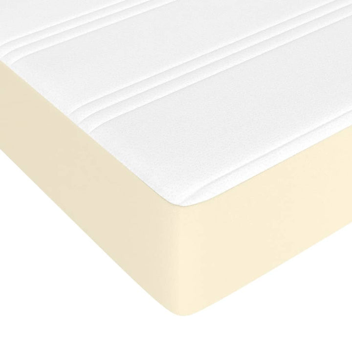 springmadras med pocketfjedre medium 140x190x20 cm kunstlæder creme