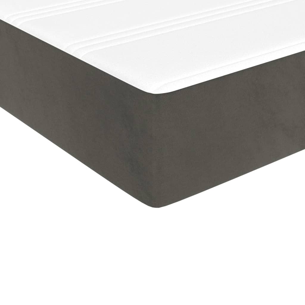 springmadras med pocketfjedre medium 140x190x20 cm fløjl mørkegrå