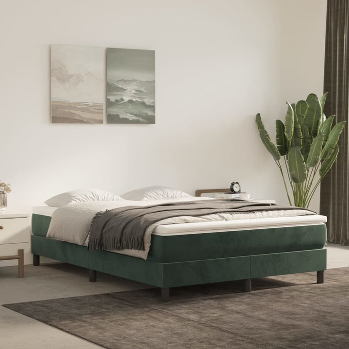 springmadras med pocketfjedre medium 140x190x20 cm fløjl mørkegrøn