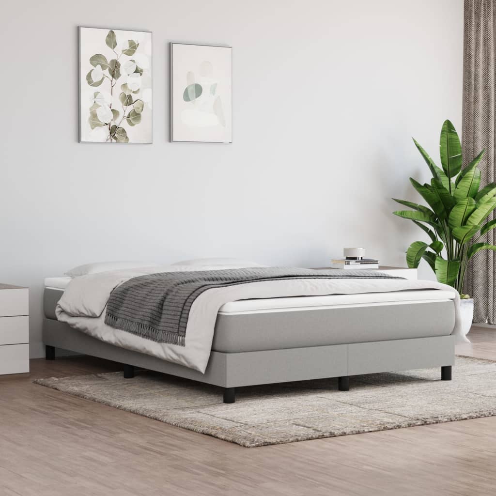 springmadras med pocketfjedre medium 140x200x20 cm stof lysegrå